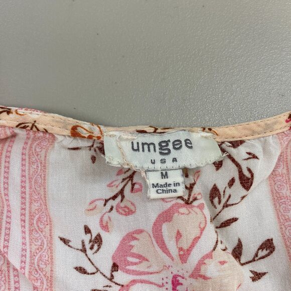 Umgee Tunic Dress Womens Medium Ditsy Floral Mock Wrap Romantic Boho Cottagecore - Picture 12 of 14